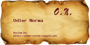 Odler Norma névjegykártya